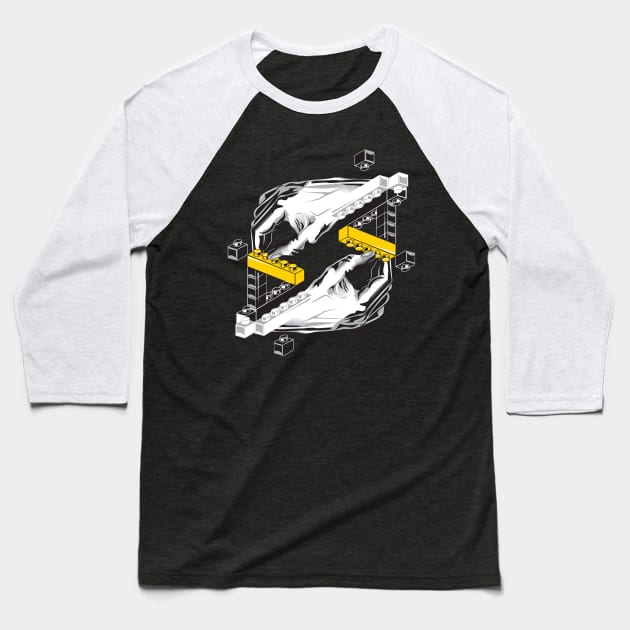 Hands Building Hands Baseball T-Shirt by Grafxguy1